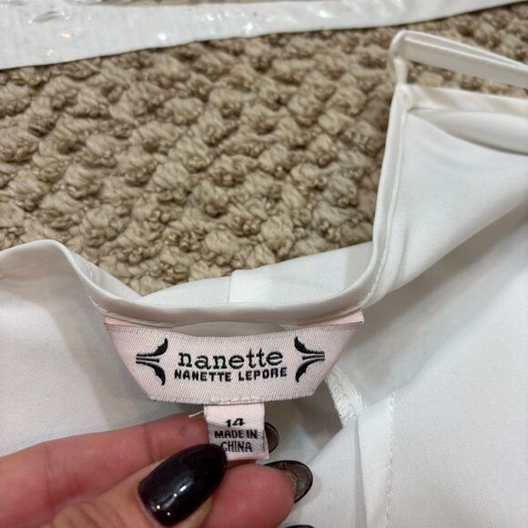 Ladies Nanette Lepore White Slip Dress Midi Size 14 - Picture 7 of 10
